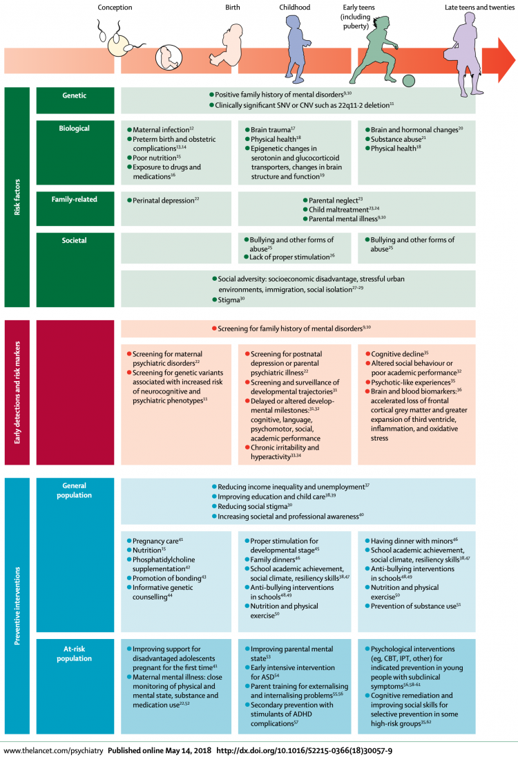 Arango, C. et al. (2018). Preventive strategies for mental health. The lancet. Psychiatry, 5(7), 591–604.